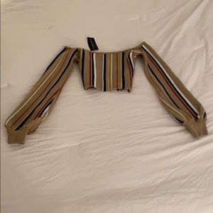 Fashion Nova Nicole Cropped Peasant Shirt